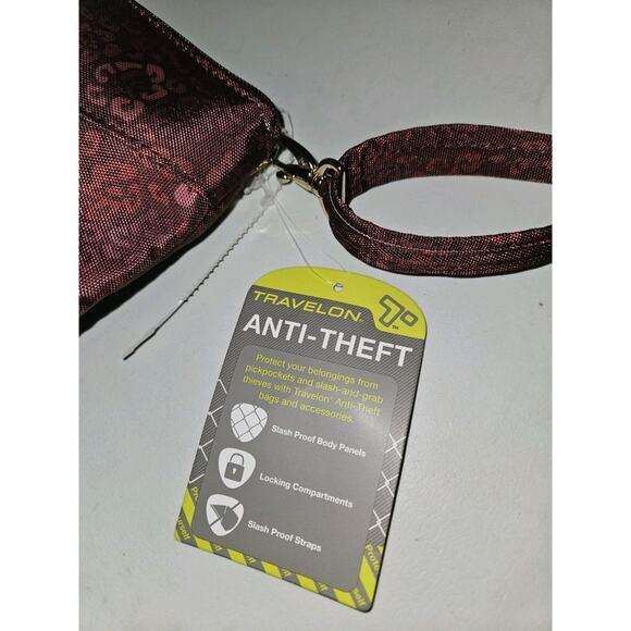 NWT! Travelon Anti Theft Floral Print Crossbody Bag 10.5x8x3 - Picture 9 of 10